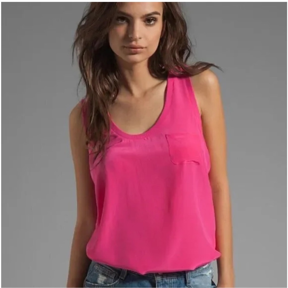 Joie Alicia Silk Tank Fuschia Size Medium
